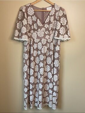 Bella Ella Boutique Formal Dress with Lace Overlay Wedding Guest Ready